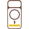 Чохол TPU+PC GETMAN Moon Clear with MagSafe для Apple iPhone 12 (6.1") Brown