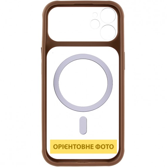 Чохол TPU+PC GETMAN Moon Clear with MagSafe для Apple iPhone 12 (6.1") Brown
