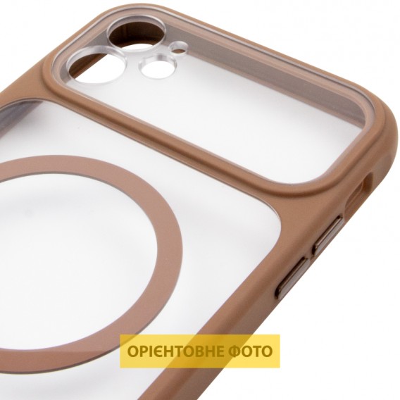 Чохол TPU+PC GETMAN Moon Clear with MagSafe для Apple iPhone 12 (6.1") Brown