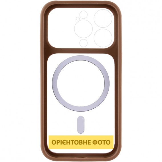 Чохол TPU+PC GETMAN Moon Clear with MagSafe для Apple iPhone 13 Pro (6.1") Brown