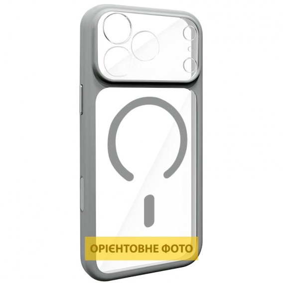 Чохол TPU+PC GETMAN Moon Clear with MagSafe для Apple iPhone 14 Pro (6.1") Grey