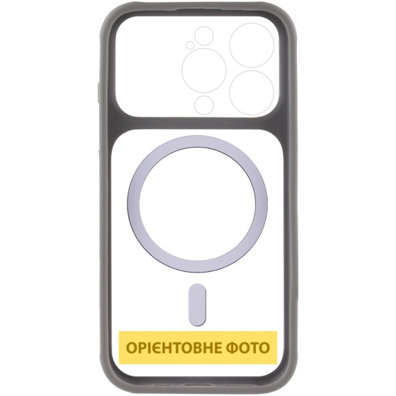Чохол TPU+PC GETMAN Moon Clear with MagSafe для Apple iPhone 14 Pro (6.1") Grey