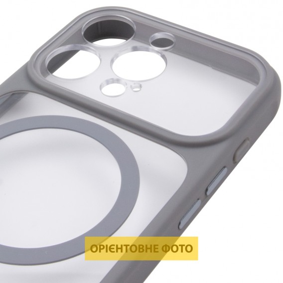 Чохол TPU+PC GETMAN Moon Clear with MagSafe для Apple iPhone 14 Pro (6.1") Grey