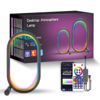 Настільна LED лампа RGB Smart desk oval lamp Bluetooth USB with app Black