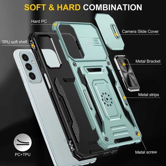 Ударостійкий чохол Camshield Army Ring для Samsung Galaxy A05s Зелений / Light Green