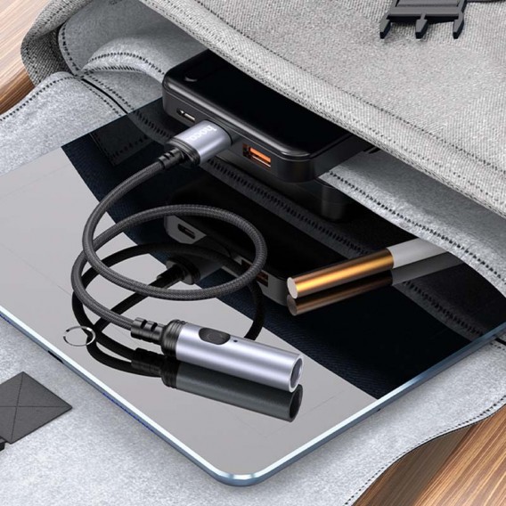 Портативний прикурювач запальничка Hoco UA30 USB Black