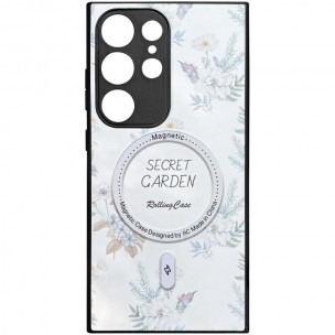 TPU+PC чехол Secret Garden with MagFit для Samsung Galaxy S24 Ultra White