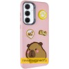 Чехол TPU Leather Toys для Xiaomi Redmi A3 Capybara / Pink