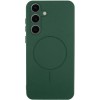 Чехол Silicone Cover Lakshmi Full Camera (AA) with MagFit для Samsung Galaxy S24 FE Зеленый / Dark green