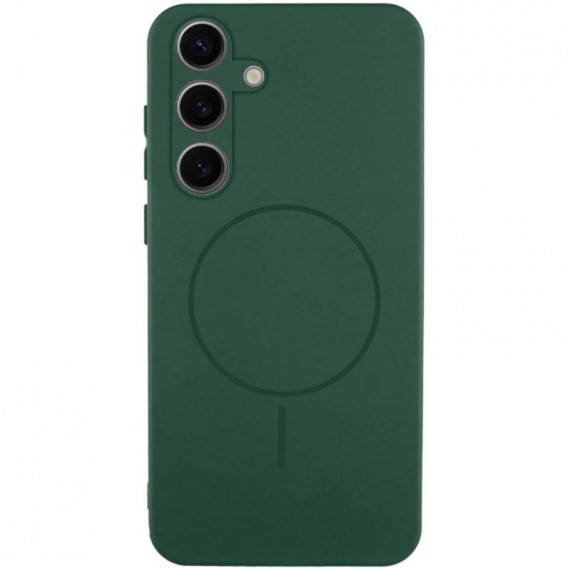 Чохол Silicone Cover Lakshmi Full Camera (AA) with MagFit для Samsung Galaxy S24 FE Зелений / Dark green