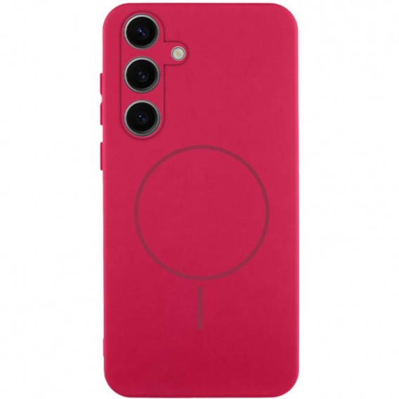 Чохол Silicone Cover Lakshmi Full Camera (AA) with MagFit для Samsung Galaxy S24 FE Червоний / Rose Red