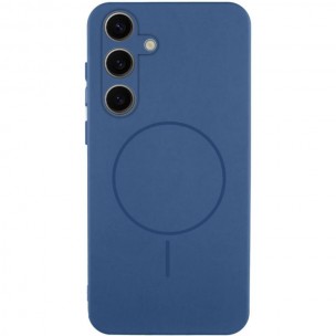 Чехол Silicone Cover Lakshmi Full Camera (AA) with MagFit для Samsung Galaxy S24 FE Синий / Navy blue