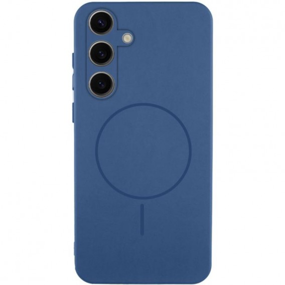 Чохол Silicone Cover Lakshmi Full Camera (AA) with MagFit для Samsung Galaxy S24 FE Синій / Navy blue