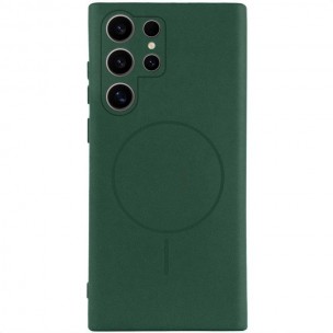 Чохол Silicone Cover Lakshmi Full Camera (AA) with MagFit для Samsung Galaxy S25 Ultra Зелений / Dark green