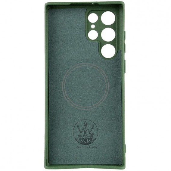 Чехол Silicone Cover Lakshmi Full Camera (AA) with MagFit для Samsung Galaxy S25 Ultra Зеленый / Dark green