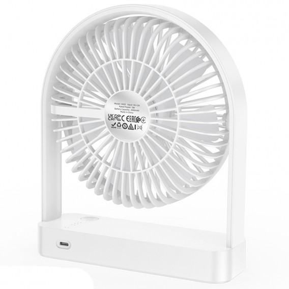 Настольный вентилятор Hoco HX65 ultra-thin desktop fan 2000 mAh White