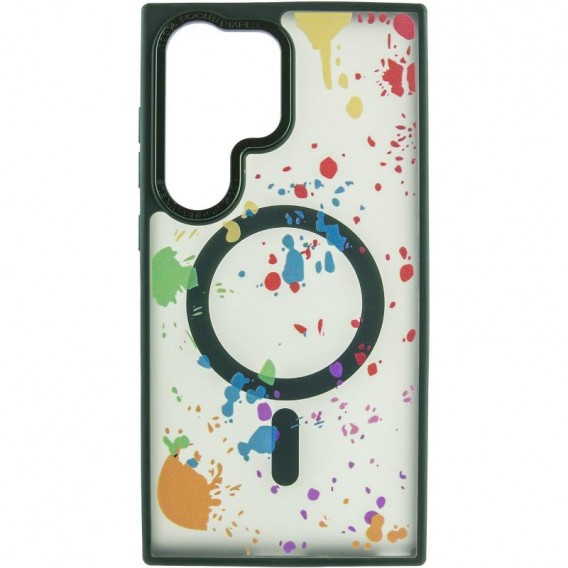 Чехол TPU+PC Flush with MagSafe для Samsung Galaxy S25 Ultra Dark green