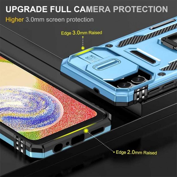 Ударопрочный чехол Camshield Army Ring для Samsung Galaxy A07 Голубой / Light Blue
