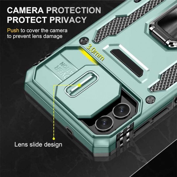 Ударопрочный чехол Camshield Army Ring для Samsung Galaxy A07 Зеленый / Light Green