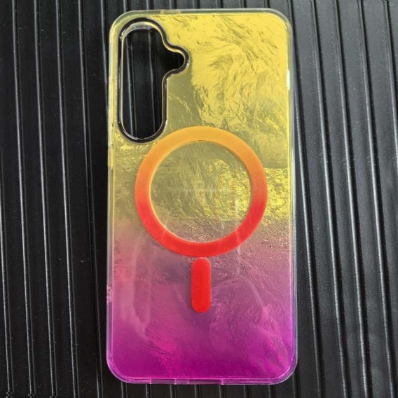 Чехол TPU Shiny Mountain (MagFit) для Samsung Galaxy S25 FE Yellow / Pink