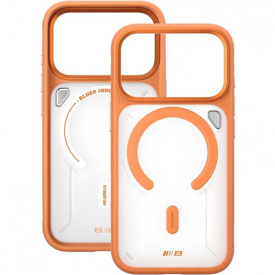TPU+PC чохол Blueo Frosted Heat Dissipation Stand with MagSafe для Apple iPhone 17 Pro (6.3") Помаранчевий