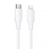 Дата кабель Hoco X124 Bien silicone Type-C to Lightning 27W (1m) White