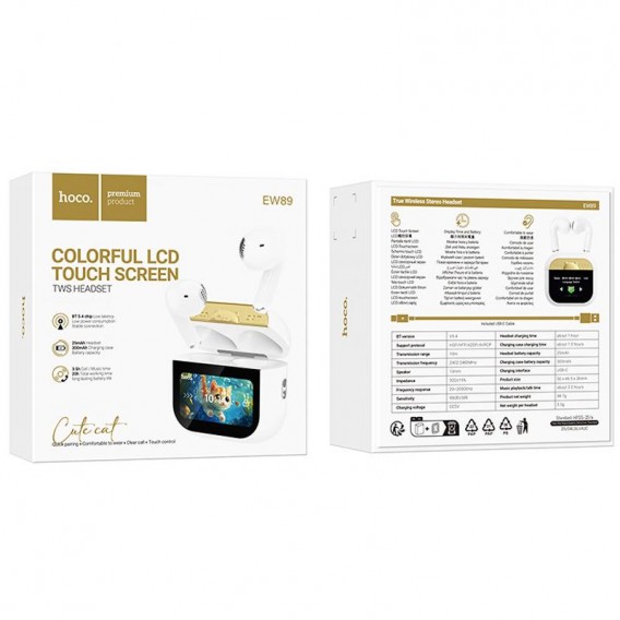 Бездротові TWS навушники Hoco EW89 Kissa White