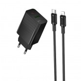 МЗП Borofone BAS76A Source PD30W+QC3.0 (1USB-A/1C) + кабель Type-C to Lightning Black МЗП Borofone BAS76A Source PD30W+QC3.0 (1USB-A/1C) + кабель Type-C to Lightning Black