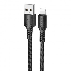 Дата кабель Borofone BX116 Certain USB to Lightning 2.4A (1m) Black