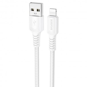 Дата кабель Borofone BX116 Certain USB to Lightning 2.4A (1m) White