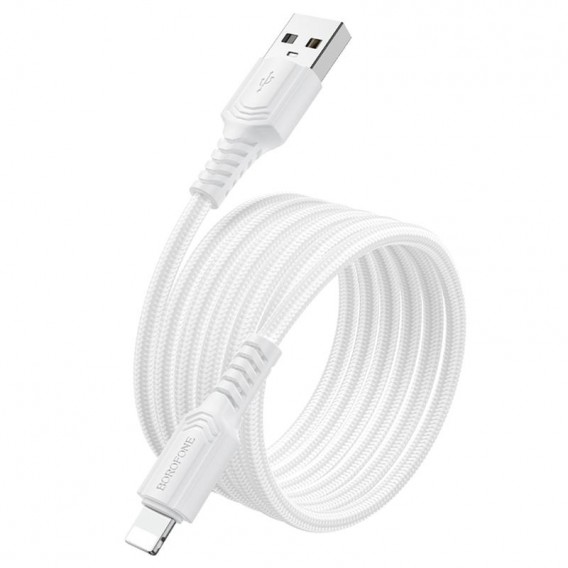 Дата кабель Borofone BX116 Certain USB to Lightning 2.4A (1m) White