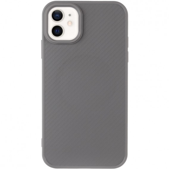 TPU чехол Carbon Protective with Magsafe для Apple iPhone 11 (6.1 дюйма) Grey