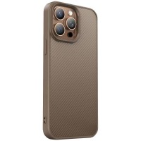 TPU чохол Carbon Protective with Magsafe для Apple iPhone 15 Pro Max (6.7") Coffee