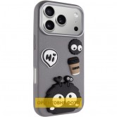 Чехол для iPhone 18 Pro Max / 17 Pro Max TPU Leather Toys Monster, TPU и искусственная кожа, серый