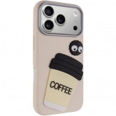 Чехол для iPhone 18 Pro Max / 17 Pro Max TPU Leather Toys Coffee, TPU и искусственная кожа, песочный