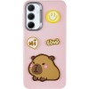 Чехол TPU Leather Toys для Samsung Galaxy S24 FE Capybara / Pink
