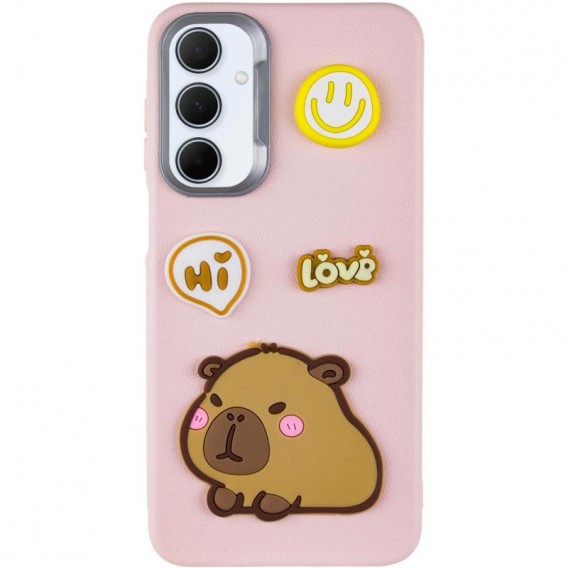 Чехол TPU Leather Toys для Samsung Galaxy S24 FE Capybara / Pink
