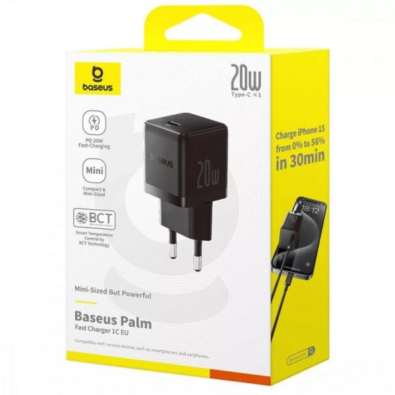 СЗУ Baseus Palm Fast Charger 20W (1USB-C) (P10111602) Cluster Black