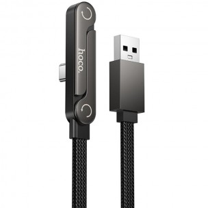 Дата кабель Hoco U150 Exquisite side plug and stand USB to Type-C 36W (1.2m) Black Дата кабель Hoco U150 Exquisite side plug and stand USB to Type-C 36W (1.2m) Black