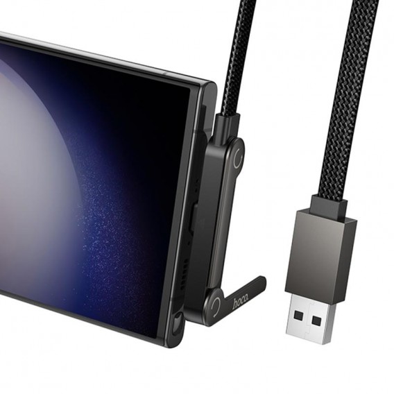 Дата кабель Hoco U150 Exquisite side plug and stand USB to Type-C 36W (1.2m) Black