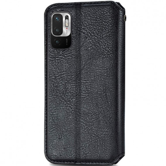 Кожаный чехол-книжка GETMAN Cubic (PU) для Xiaomi Redmi Note 10 5G / Poco M3 Pro Черный