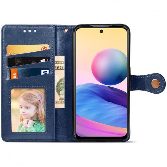 Шкіряний чохол-книжка GETMAN Gallant (PU) для Xiaomi Redmi Note 10 5G / Poco M3 Pro Синій