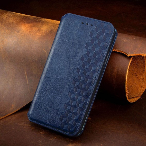 Шкіряний чохол-книжка GETMAN Cubic (PU) для Xiaomi Redmi 10A Синій
