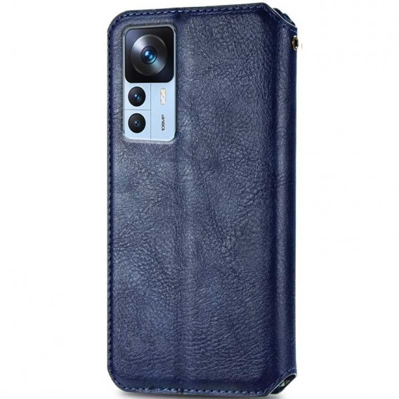 Шкіряний чохол-книжка GETMAN Cubic (PU) для Xiaomi 12T / 12T Pro Синій