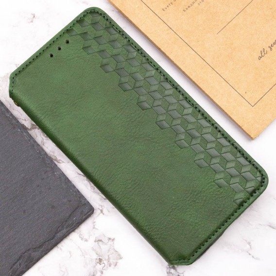 Кожаный чехол-книжка GETMAN Cubic (PU) для Samsung Galaxy M34 5G Зеленый
