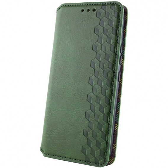 Кожаный чехол-книжка GETMAN Cubic (PU) для Samsung Galaxy S24 Зеленый