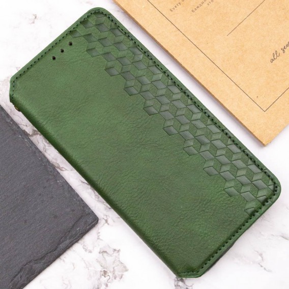 Кожаный чехол-книжка GETMAN Cubic (PU) для Samsung Galaxy S24 Зеленый