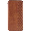 Кожаный чехол-книжка GETMAN Cubic (PU) для Samsung Galaxy S24 Коричневый