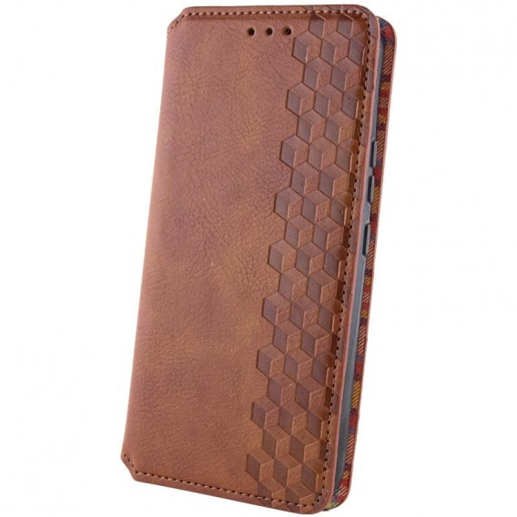 Кожаный чехол-книжка GETMAN Cubic (PU) для Samsung Galaxy S24 Коричневый