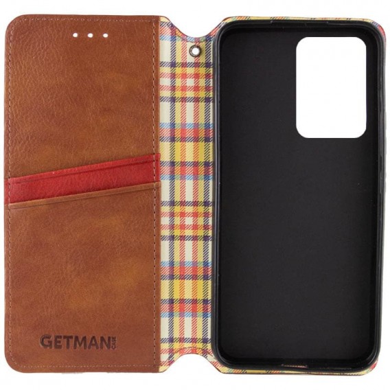 Кожаный чехол-книжка GETMAN Cubic (PU) для Samsung Galaxy S24 Коричневый
